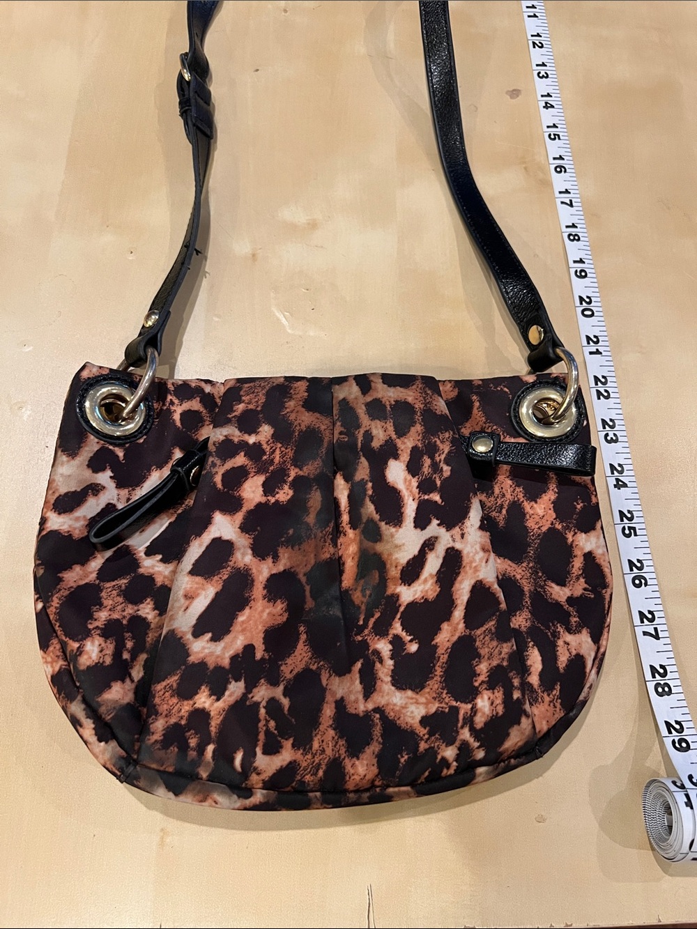 Vince Camuto Leopard Print Crossbody Bag in Brown and Black